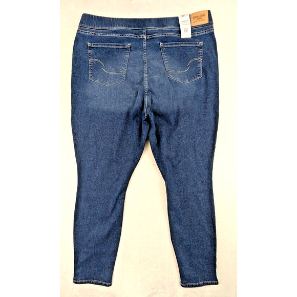 Signature gold by Levi Strauss sz 20s 36/28 Skinny Jeans pull on blue 0651 - Picture 3 of 8